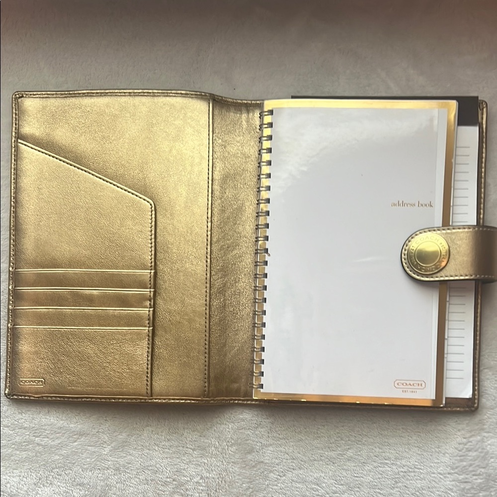 Coach Metallic Gold Leather Organizer